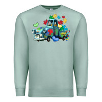 Seafoam autism truck Premium Sweatshirt - LillyAllenDesigns