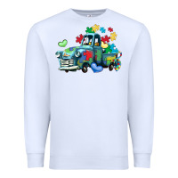 White autism truck Premium Sweatshirt - LillyAllenDesigns