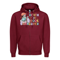 Burgundy death by book hangover Zipper Hoodie - MaliasSmallBusiness