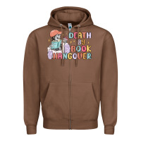 Chestnut death by book hangover Zipper Hoodie - MaliasSmallBusiness