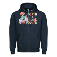 Navy death by book hangover Zipper Hoodie - MaliasSmallBusiness