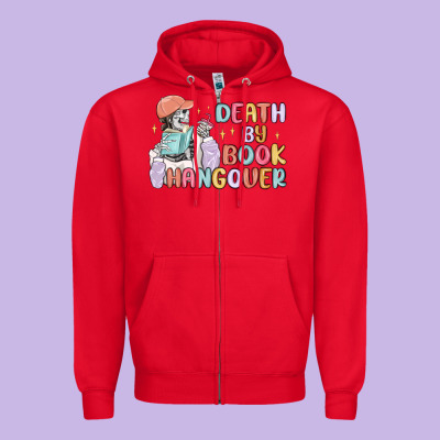 Death By Book Hangover Zipper Hoodie Designed By Maliassmallbusiness
