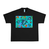 Black Turtle Seashells Starfish Urban Heavy Tee - Artiststas