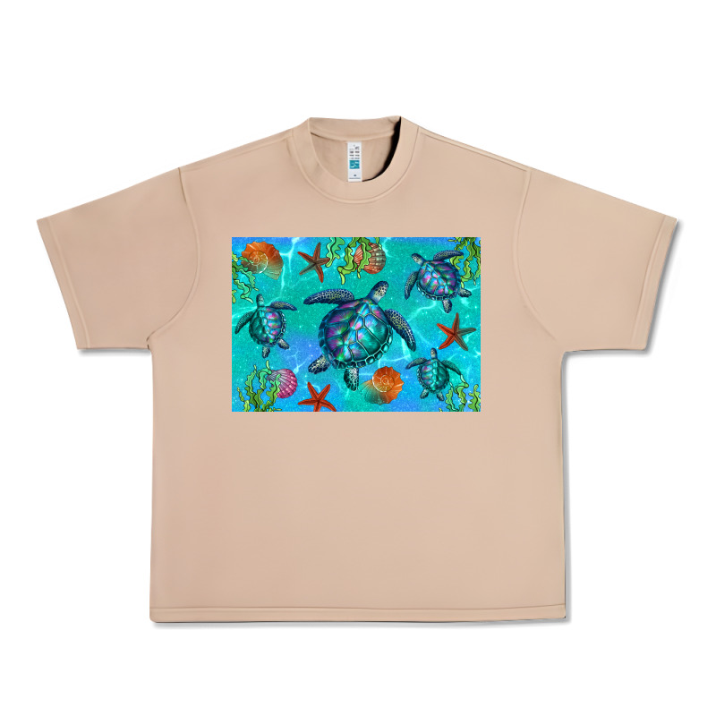 Turtle Seashells Starfish Urban Heavy Tee by Artiststas | Teevron