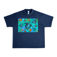 Navy Turtle Seashells Starfish Urban Heavy Tee - Artiststas