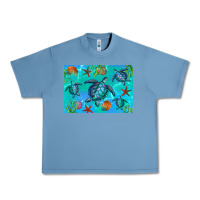 Pebble Blue Turtle Seashells Starfish Urban Heavy Tee - Artiststas