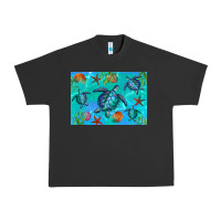 Pigment Black Turtle Seashells Starfish Urban Heavy Tee - Artiststas