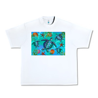 White Turtle Seashells Starfish Urban Heavy Tee - Artiststas
