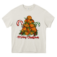 Cream Merry Christmas Basketball Heavy Core Tee - RanaPortraitStore
