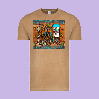 Coffee And Grace Vintage Tee Designed By Jahusdesignshop