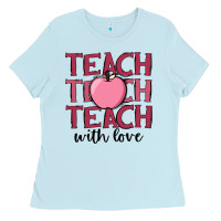 Baby Blue teach with love Ladies Tee - JahusDesignShop