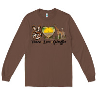 Chestnut Peace Love Giraffes Long Sleeve Tee - LillyAllenDesigns