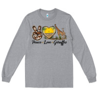 Heather Grey Peace Love Giraffes Long Sleeve Tee - LillyAllenDesigns
