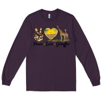 Plum Peace Love Giraffes Long Sleeve Tee - LillyAllenDesigns