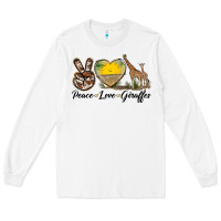White Peace Love Giraffes Long Sleeve Tee - LillyAllenDesigns