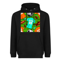 Black soccer ball uniform and shoes seamless pattern Heavyweight Hoodie - BundleAndBundleShop