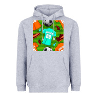 Heather Grey soccer ball uniform and shoes seamless pattern Heavyweight Hoodie - BundleAndBundleShop