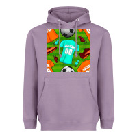 Lavender soccer ball uniform and shoes seamless pattern Heavyweight Hoodie - BundleAndBundleShop