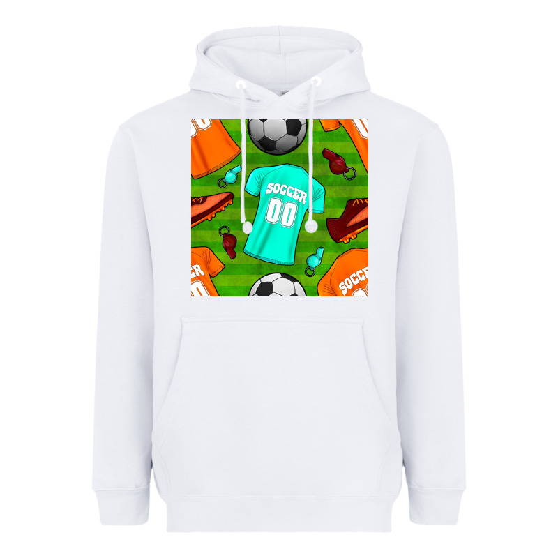 Soccer Ball Uniform And Shoes Seamless Pattern Heavyweight Hoodie by BundleAndBundleShop | Teevron