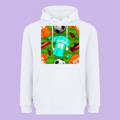 Soccer Ball Uniform And Shoes Seamless Pattern Heavyweight Hoodie Designed By Bundleandbundleshop