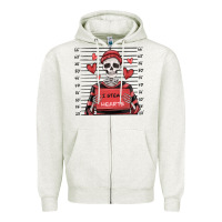 Oatmeal Heather i steal hearts skeleton valentine's day Zipper Hoodie - MaliasSmallBusiness