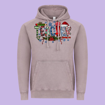 Teacher Christmas Vintage Hoodie Designed By Racoondesign