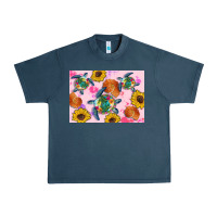Midnight Navy Sunflowers Turtle Urban Heavy Tee - Artiststas