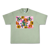 Oil Green Sunflowers Turtle Urban Heavy Tee - Artiststas