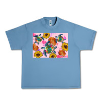 Pebble Blue Sunflowers Turtle Urban Heavy Tee - Artiststas