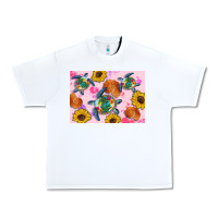 White Sunflowers Turtle Urban Heavy Tee - Artiststas