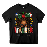 Black teacher life afro locs messy bun Heavy Core Tee - texasbilliewilder