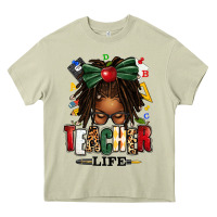 Mossy teacher life afro locs messy bun Heavy Core Tee - texasbilliewilder