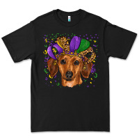 Black mardi gras hat dachshund Premium Tee - RanaPortraitStore