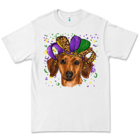 White mardi gras hat dachshund Premium Tee - RanaPortraitStore