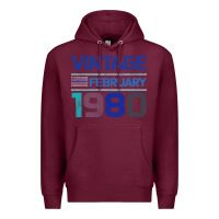 Burgundy Vintage February 1980 Premium Hoodie - Bettercallsaul