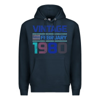 Navy Vintage February 1980 Premium Hoodie - Bettercallsaul