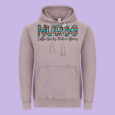 Coffee Scrubs And Rubber Gloves Vintage Hoodie Designed By Cowhidedigitalart