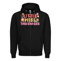 Black little miss threenager Zipper Hoodie - MaliasSmallBusiness