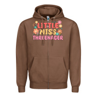 Chestnut little miss threenager Zipper Hoodie - MaliasSmallBusiness