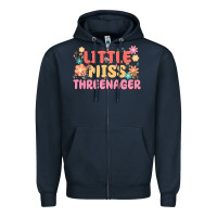 Navy little miss threenager Zipper Hoodie - MaliasSmallBusiness