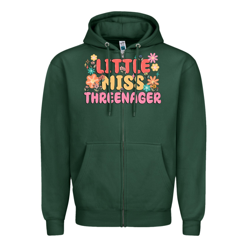 Little Miss Threenager Zipper Hoodie by MaliasSmallBusiness | Teevron