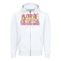 White little miss threenager Zipper Hoodie - MaliasSmallBusiness