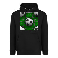 Black soccer ball with goal nets seamless pattern Heavyweight Hoodie - BundleAndBundleShop