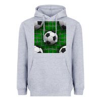 Heather Grey soccer ball with goal nets seamless pattern Heavyweight Hoodie - BundleAndBundleShop