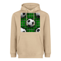 Mushroom soccer ball with goal nets seamless pattern Heavyweight Hoodie - BundleAndBundleShop