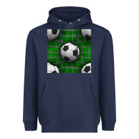 Navy soccer ball with goal nets seamless pattern Heavyweight Hoodie - BundleAndBundleShop