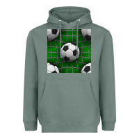 Sage soccer ball with goal nets seamless pattern Heavyweight Hoodie - BundleAndBundleShop