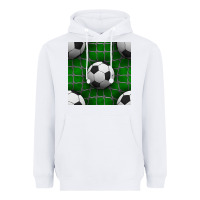 White soccer ball with goal nets seamless pattern Heavyweight Hoodie - BundleAndBundleShop
