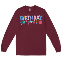 Burgundy birthday girl Long Sleeve Tee - NancyCooperArtShop