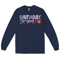 Navy birthday girl Long Sleeve Tee - NancyCooperArtShop